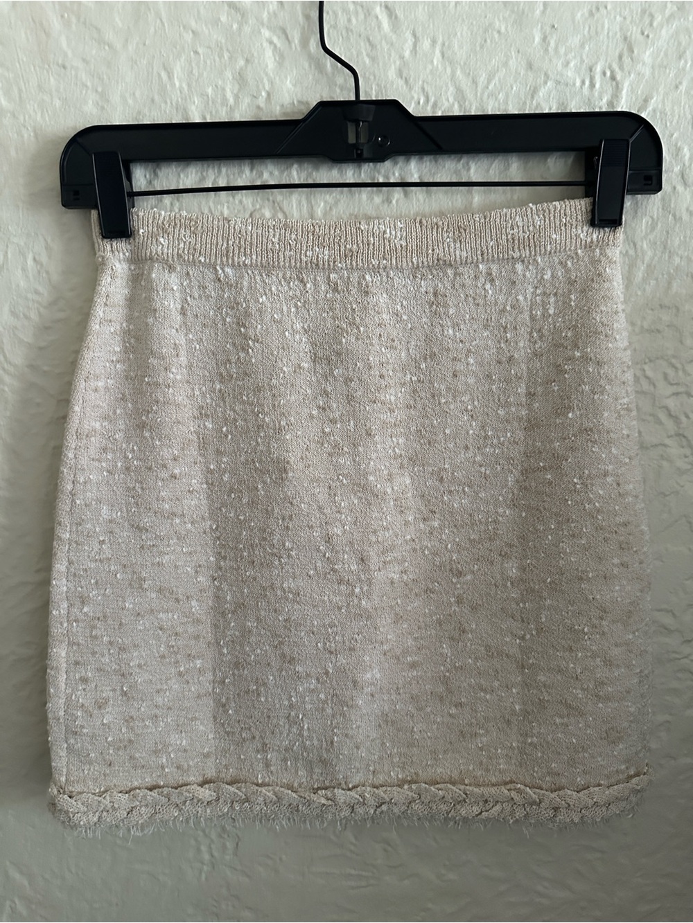 J. Crew Pale Beige Nubby Textured Braided Accents Mini Skirt XXS - Picture 3 of 5